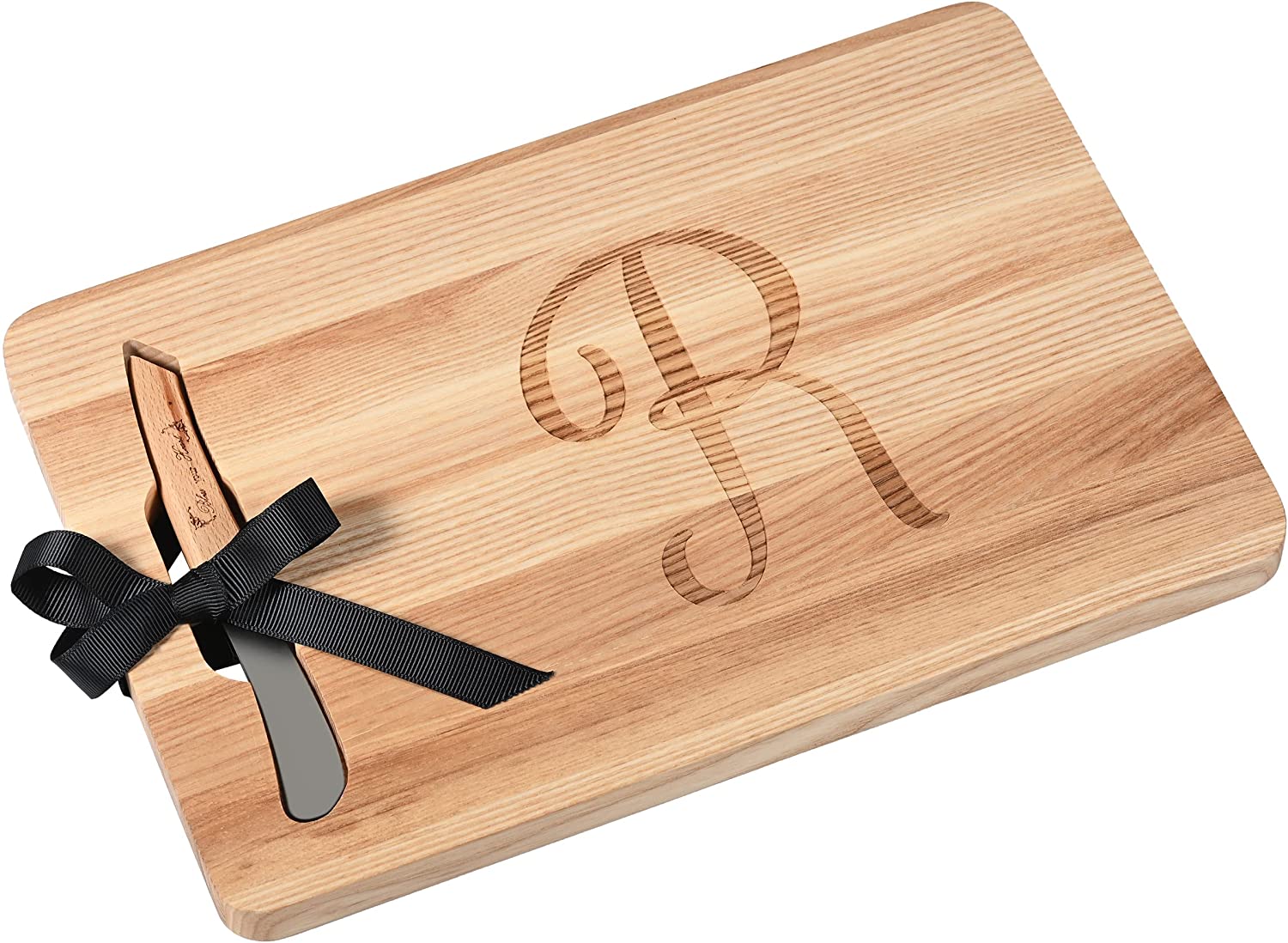 Price:$24.98 Ash Wooden Cheese Board with Spreader Initial R - 8.5 inch by 12 inch: Home & Kitchen