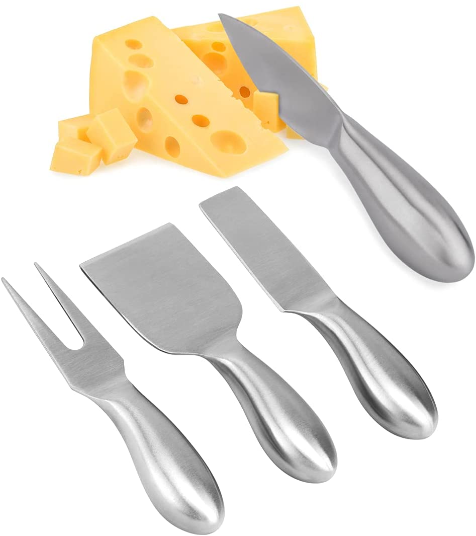 Price:$12.24 Cheese Knives, 4PCS Cheese Tools Cheese Knives Cutlery Set, Stainless Steel Cheese Knife Sets - 1Cheese Fork, 1Cheese Knife, 1Cheese Cutter, 1Cheese Shovel: Home & Kitchen