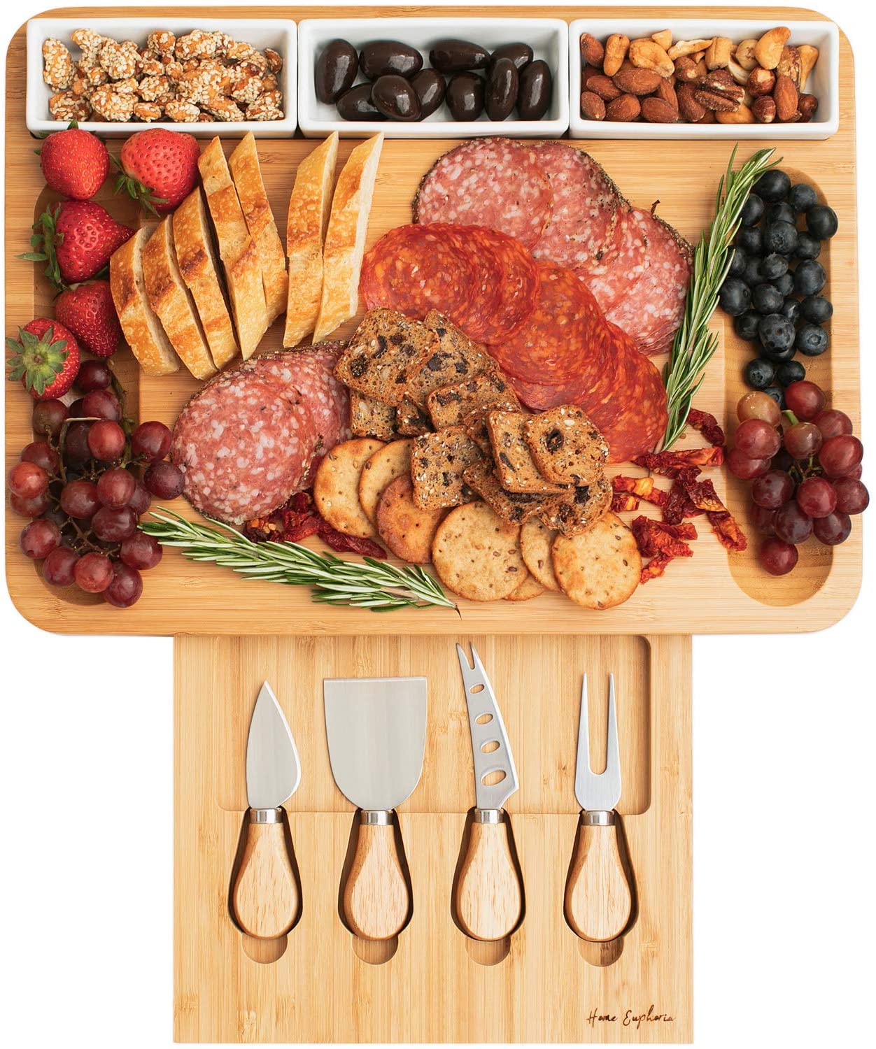 Price:$59.99 Board Set, Cheese Board Set, Large Board, Bamboo Cheese Board and Knife Set, Bamboo Board, Cheese Platter, Cheese Tray, Large Cheese Board, Meat and Cheese Board: Cheese Plates