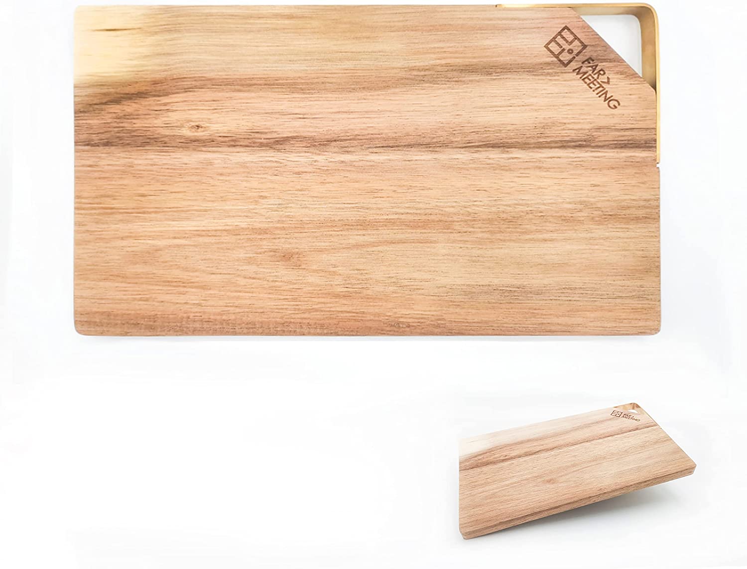 Price:$21.99 Acacia Wood Cutting Board with Metal Handle Small Cutting Chopping Board Kitchen Cutting Boards for Meat Cheese and Vegetable (11.8“ x 6.8" x 0.6"): Home & Kitchen