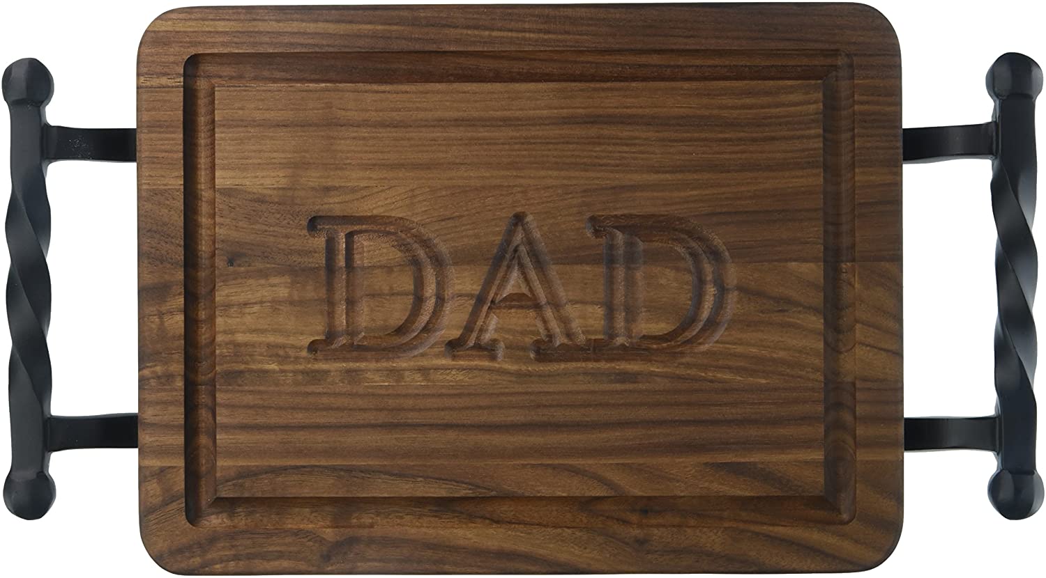 Price:$44.98 Boards W200-STWB-DAD Thick Bar/Cheese Board with Twisted Ball Handle, 9-Inch by 12-Inch by 3/4-Inch, Monogrammed"DAD", Walnut: Bar Cutting Boards: Home & Kitchen