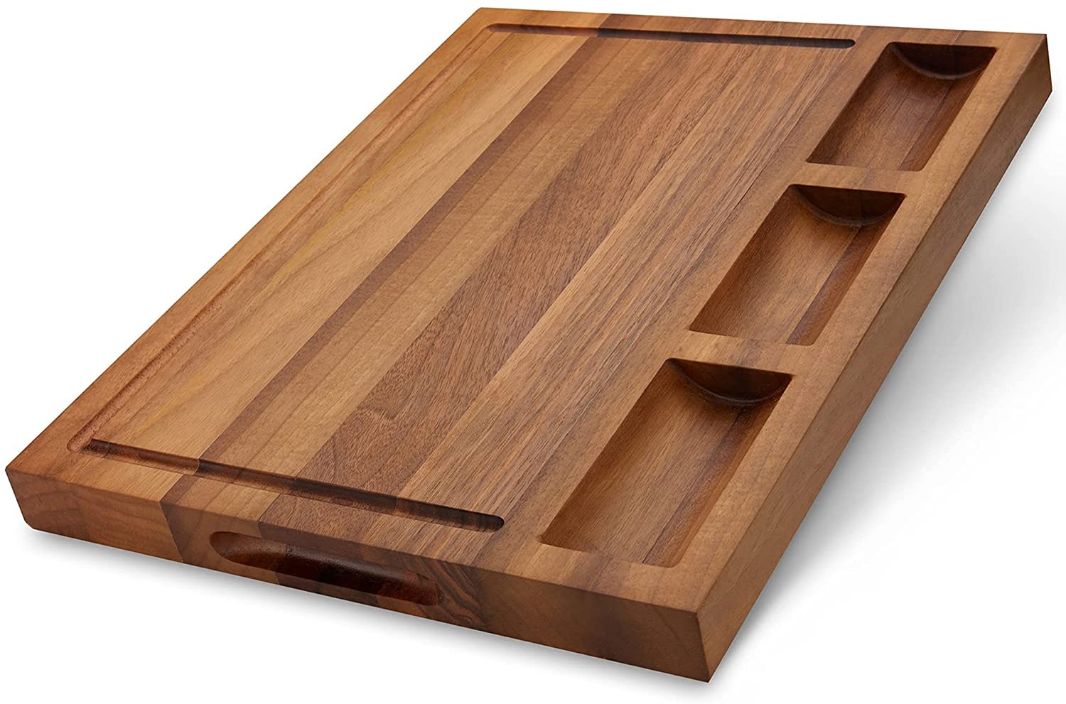 Price:$99.99 Large Walnut Cutting Board with Sorting Compartment and Juice Grove, Chopping Board, Knife Friendly, Reversible, Cheese and Cracker Board, The Didyma (18x14x1.5 inch): Home & Kitchen