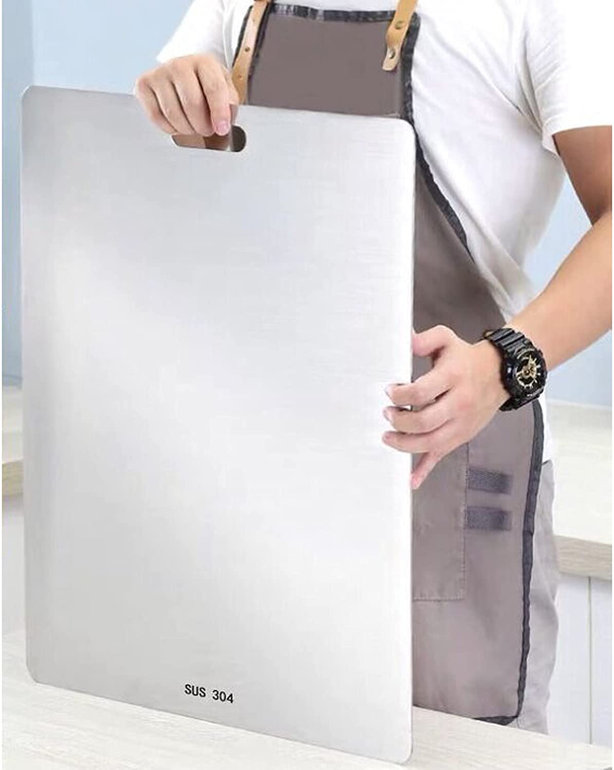 Price:$69.99 (Extra Large,23.6"Lx 19.3"W) 304 Stainless Steel Chopping Board, Cutting Board for Meat Vegetable Fruit Fish Cheese, Easy To Clean: Home & Kitchen