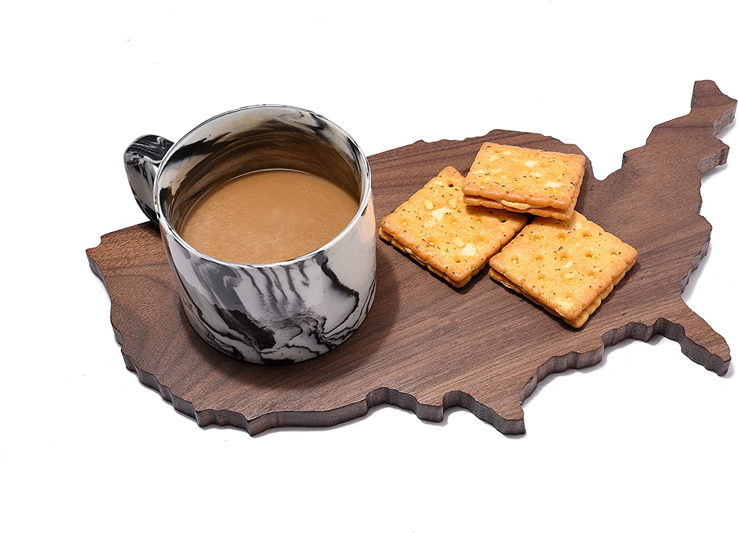 Price:$19.99 Mask The US Shaped Wooden Serving Tray, Gifts for Dad, Decorative Tray, Gifts for Women, Cheese Board, Coffee Table Tray, Wood Cutting Board (Walnut Wooden Tray) : Home & Kitchen