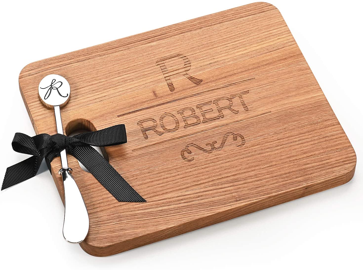 Price:$19.99 Andrew Family Monogram Personalized Engraved ROBERT Cheese Cutting Board with Initial R Spreader-Personalized Gifts Couples Cutting Board, Wood cutting boards Bridal Shower, Housewarming : Everything Else
