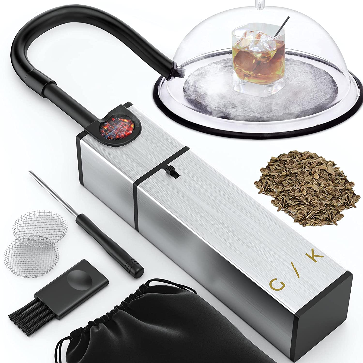 Price:$69.97 Kitchen Company Cocktail Smoker - Includes Wood Chips - Smoking Gun | Smoke Meat, Drink & Food Indoor Infuser | Ultimate Sous Vide Foodie Accessories Gift : Home & Kitchen