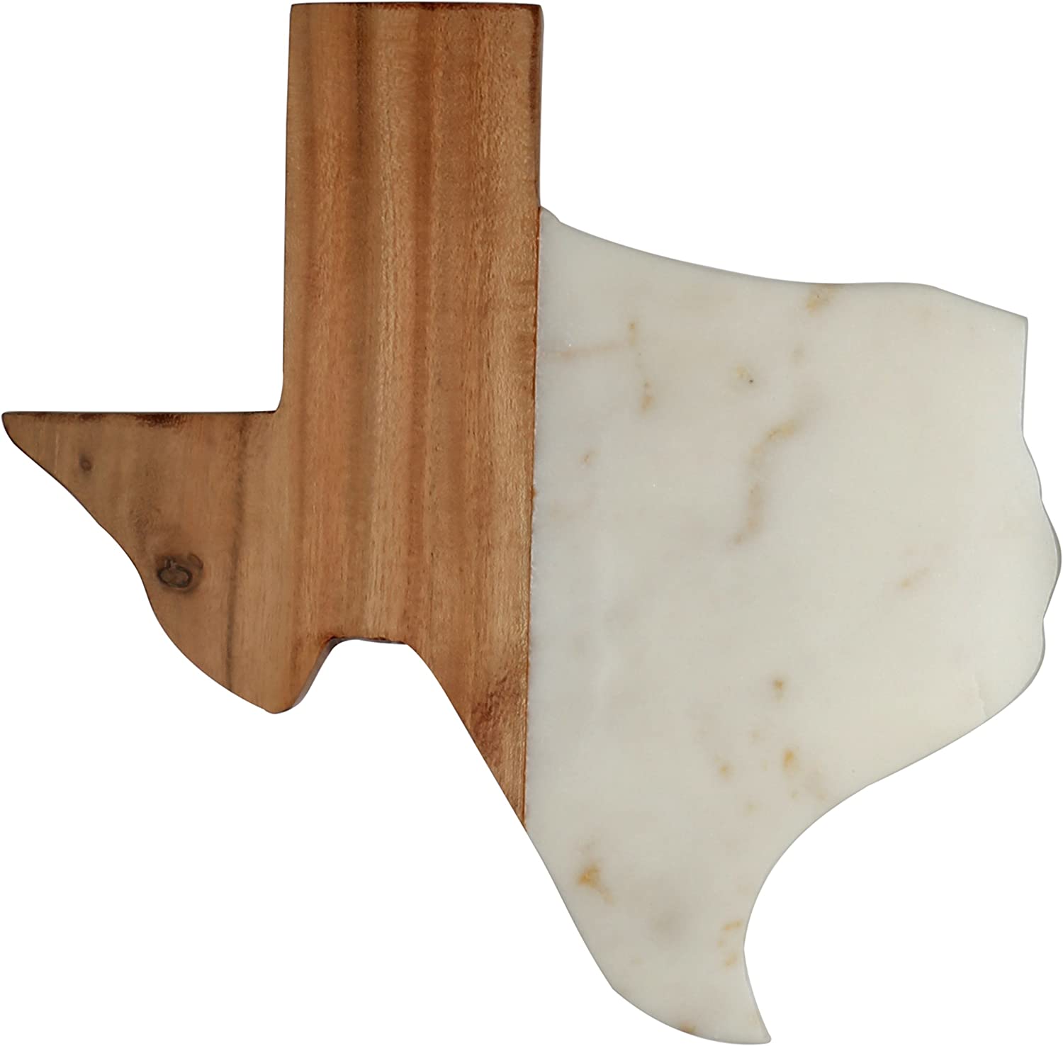 Price:$19.99 Large Texas Shaped Mango Wood and Marble Serving/Cutting Board, 16" x 15": Home & Kitchen