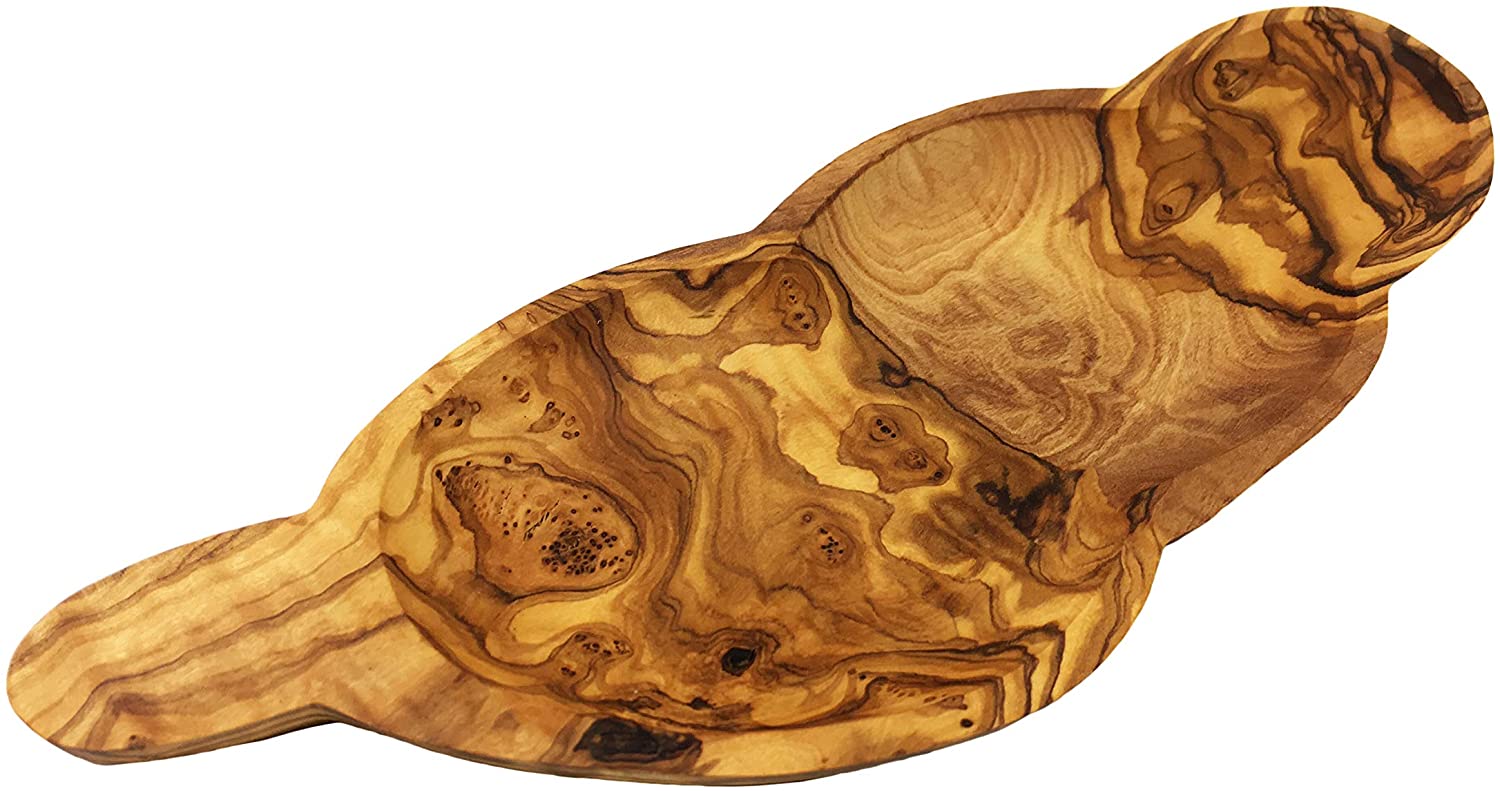 Price:$29.95 Handmade Olive Wood Serving Tray, Charcuterie Platter Cheese Board, Handmade and Hand Carved by Artisans – Dimensions: 13 x 4 (Inch) : Home & Kitchen