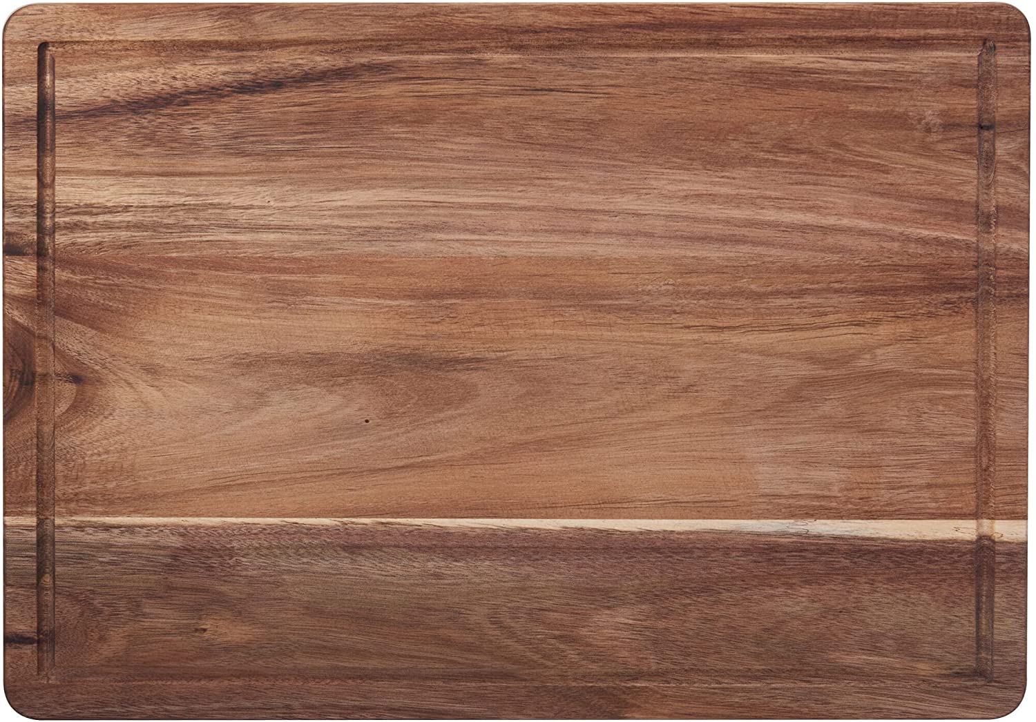 Price:$44.99 Acacia Wood Cutting Board With Juice Groove and Handles, 14x20 : Everything Else