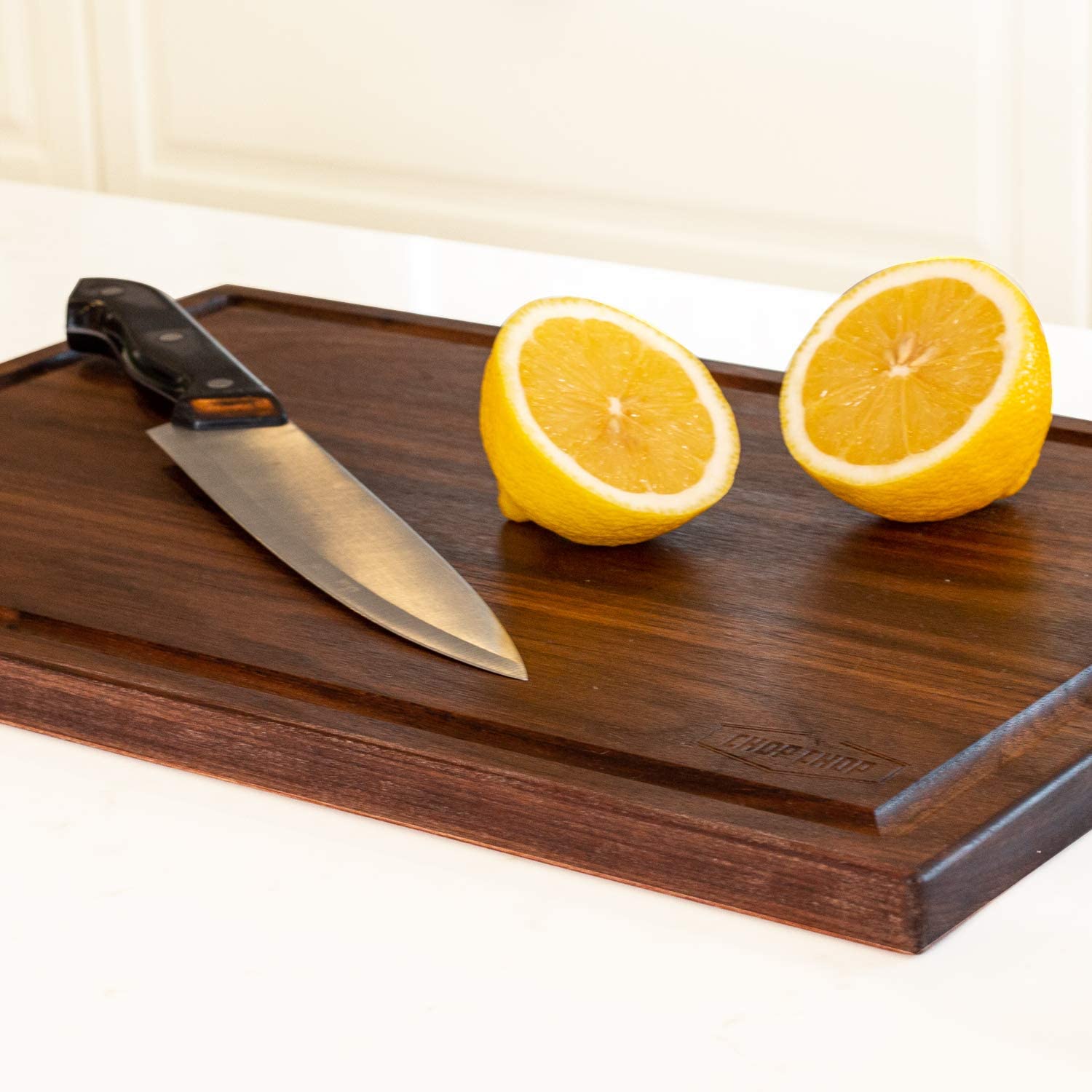 Price:$46.95 Large Walnut wood Cutting Board for Kitchen with Juice Groove Reversible, Chopping and Carving Block 17 inch x11.5 inch x .75 inch: Home & Kitchen