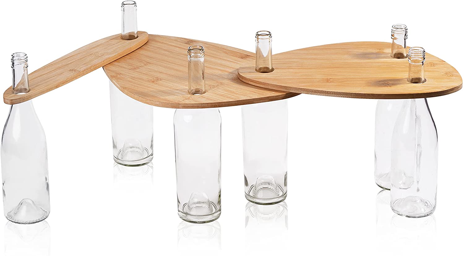 Price:$29.98 Wine Bottle Cheese Trays Topper Serving Set Picnic Charcuterie Board Floating Cheese Boards Set Wedding Gifts Cutting Serving Platter Tray Solid Bamboo Sealed 3 Piece Extra Large Premium: Cheese Plates