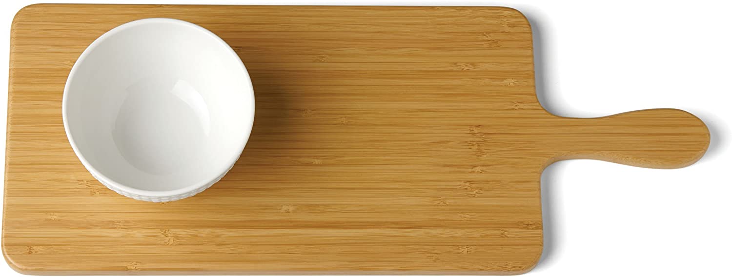 Price:$49.99 Entertain 365 Cheese Board with Dip Bowl, White: Home & Kitchen