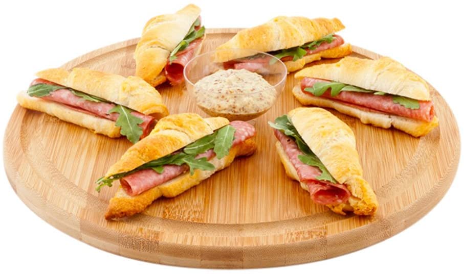 Price:$35.70 Inch Round Cutting Board, 1 Heat-Resistant Charcuterie Tray - With Juice Groove, Sustainable, Natural Bamboo Grazing Board, For Fruit, Cheese, And Meat - Restaurantware : Everything Else