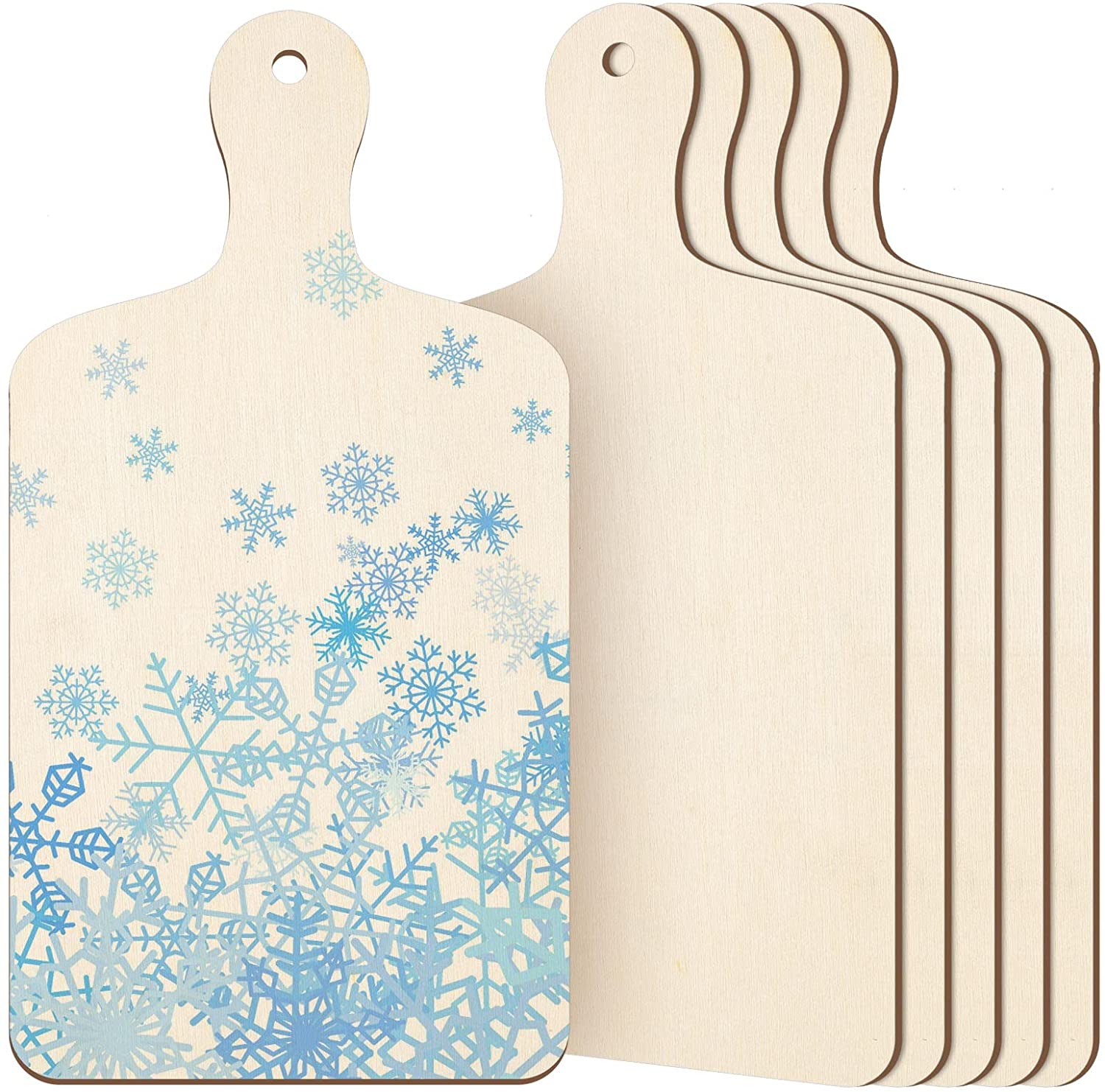 Price:$20.99 Pieces Wooden Mini Cutting Board with Handle Unfinished Wood Paddle Rectangle Chopping Board Tray Cutouts for DIY Thanksgiving Christmas Decors Home Kitchen Vegetables Fruit Supply, 11.8 x 6.3 Inch : Home & Kitchen