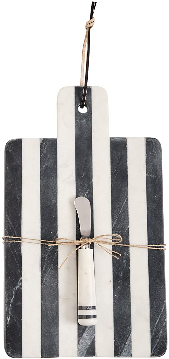 Price:$49.88 Pie Striped Marble Board Sets (Paddle), "board 16"" x 7"" | spreader 7""": Home & Kitchen