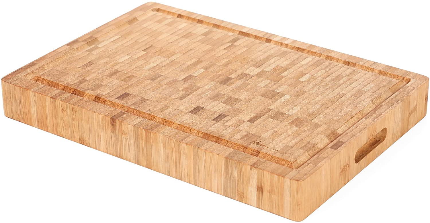 Price:$39.95 Concept Organic Bamboo Cutting Boards for Kitchen Extra Large Chopping Board with Juicy Groove Perfect for Meat, Vegetables, Fruits, Cheese: Home & Kitchen