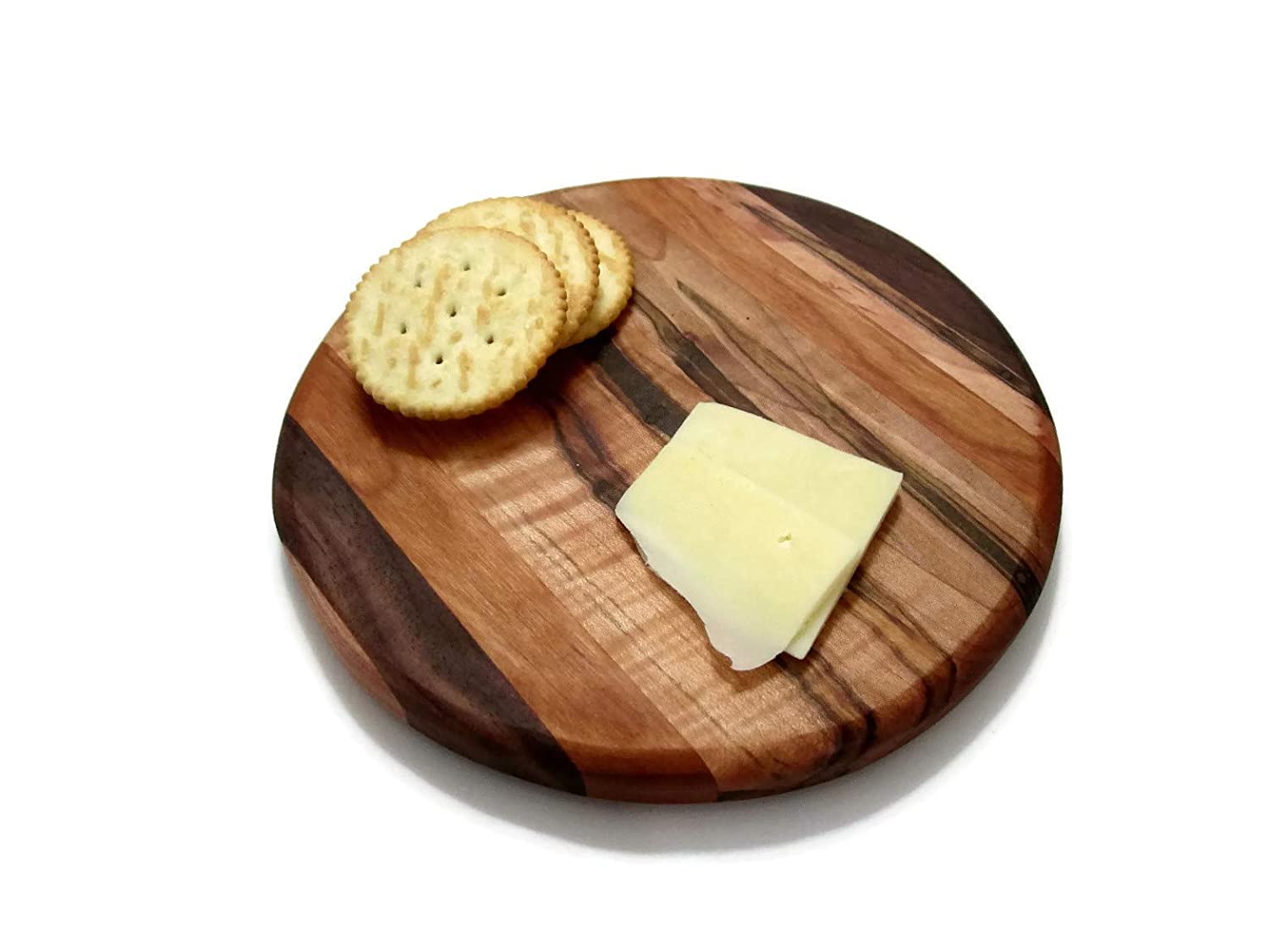 Price:$24.99 Round Multi Wood Cutting Board Trivet Hot Plate, Round Wood Cheese Board : Home & Kitchen