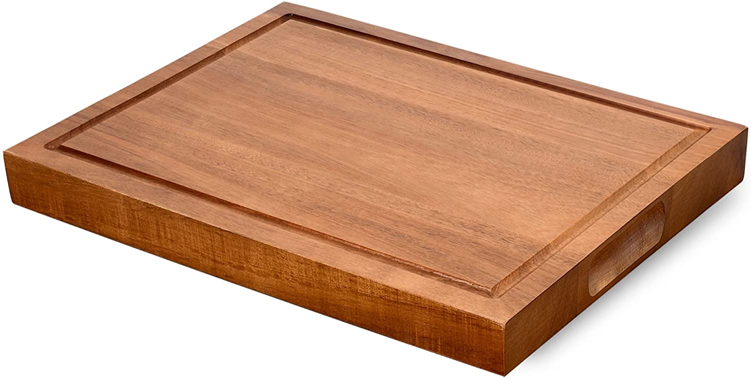 Price:$24.99 Wood Cutting Board for Kitchen(16" X 11"), Reversible Large Wooden Kitchen Chopping Boards 1.3 Inch Thick with Juice Groove and 3 Compartments as Cheese Board for Meat and Vegetables: Home & Kitchen
