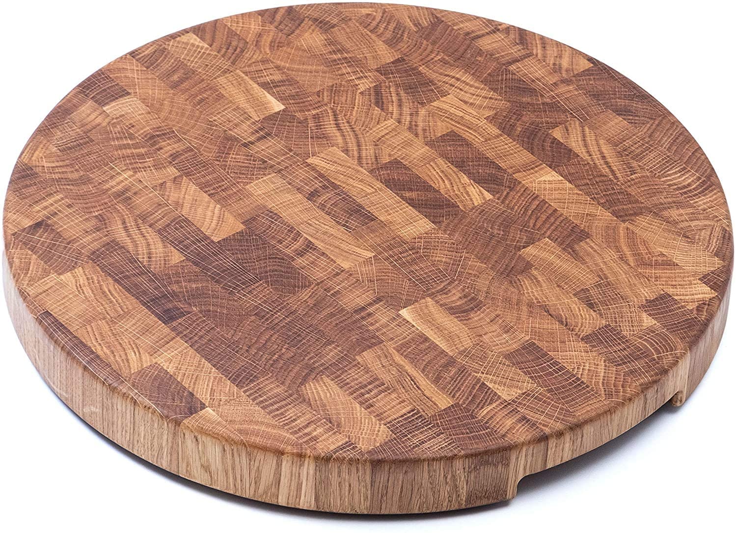 Price:$159.00 Chef Round End Grain Wood cutting board 16 x 1.5 inch - Extra Large - Kitchen Wooden Butcher Block - Chopping Board - Wooden Cheese Carving Board - Oak cutting board with feet (DT R16): Home & Kitchen