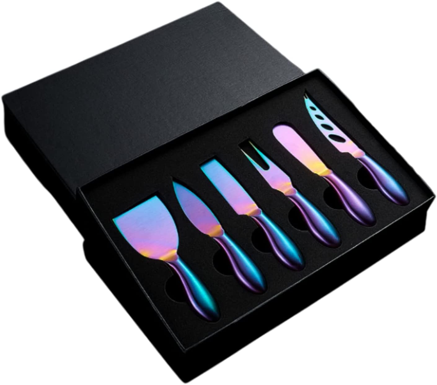 Price:$23.99 piece cheese knives set,deli board accessories,sharp blade,stainless steel,feel comfortable,suitable for holidays,birthdays,weddings, parties (dazzle colour): Home & Kitchen