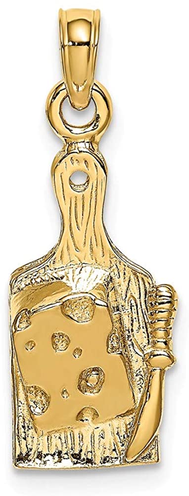 Price:$39.99 Jewels 14K Yellow Gold Cheese Board with Knife 2D Pendant (0.69 x 0.33 inches) : Home & Kitchen