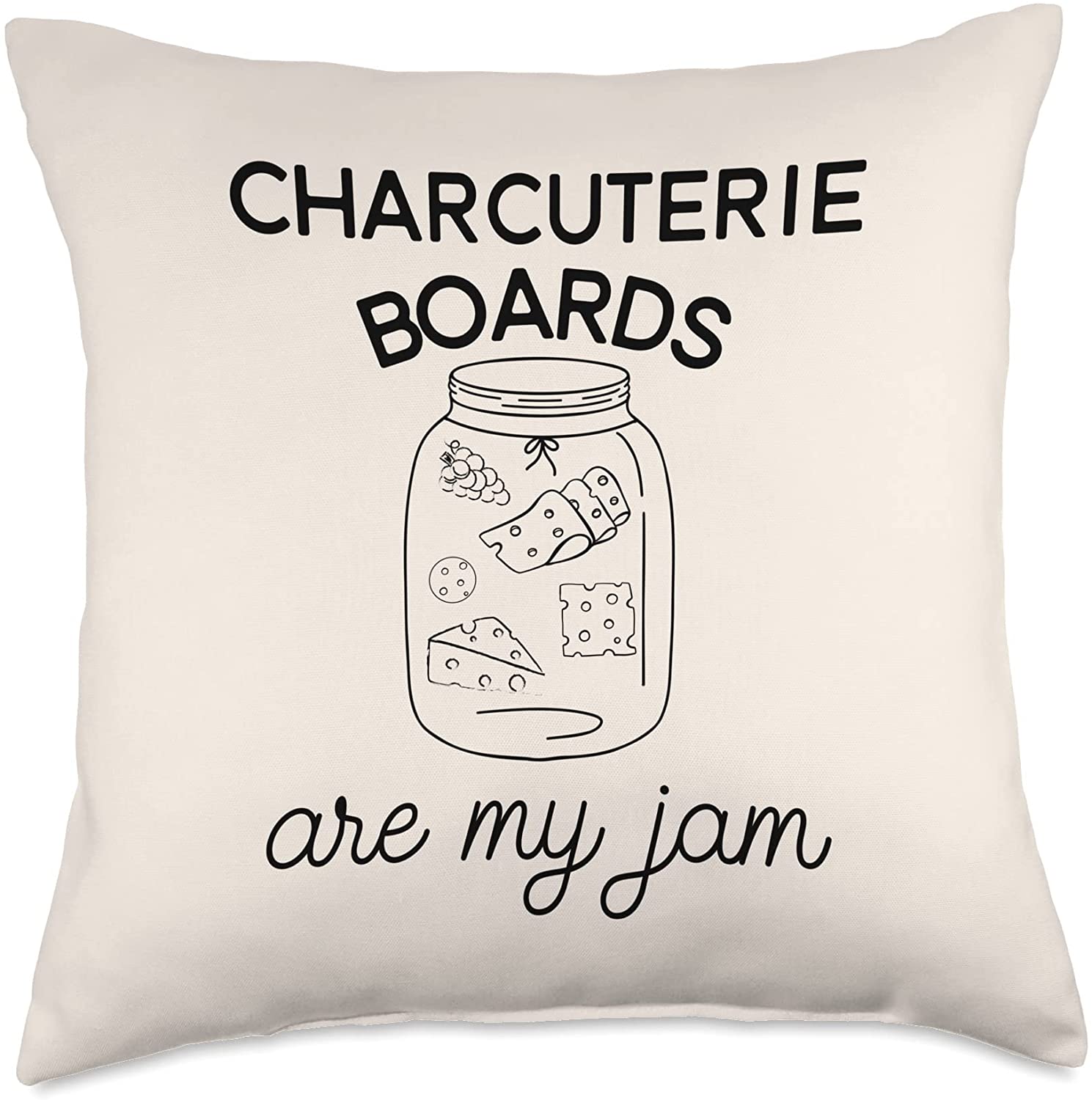 Price:$21.99 Gifts For Women Boards are My Jam Lovers Cheese Saying Women Throw Pillow, 18x18, Multicolor : Home & Kitchen