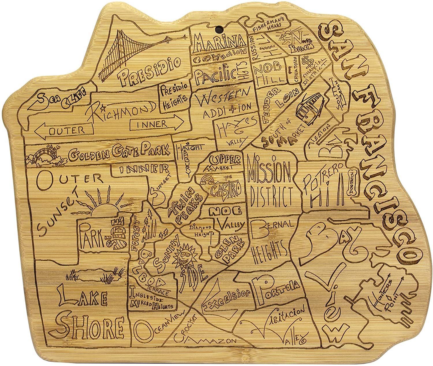 Price:$29.99 Bamboo San Francisco City Life Bamboo Serving and Cutting Board: Home & Kitchen