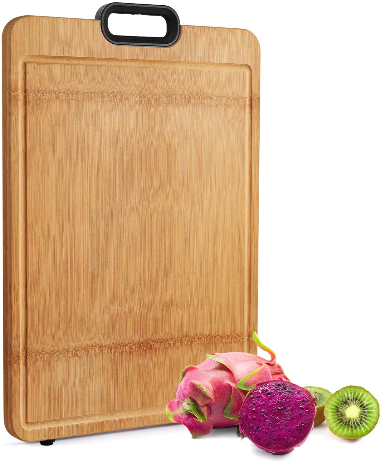 Price:$21.99 Large Bamboo Cutting Board for Kitchen with Juice Groove, Durable Non-slip Organic Bamboo Cutting Board Butcher Block Chopping Board for Meat Steak Cheese Pizza Serving Tray 13''x17.8'': Home & Kitchen