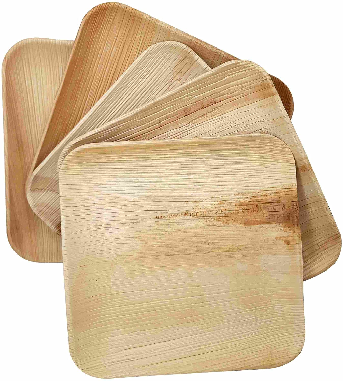 Price:$31.84 Palm Leaf Plates 10" Square (Pack 50) | Bamboo/Wooden Look Eco-friendly, Compostable, Natural, Disposable Charcuterie Cheese Board Set | Ideal For Wedding, Birthday Parties, Camping : Health & Household