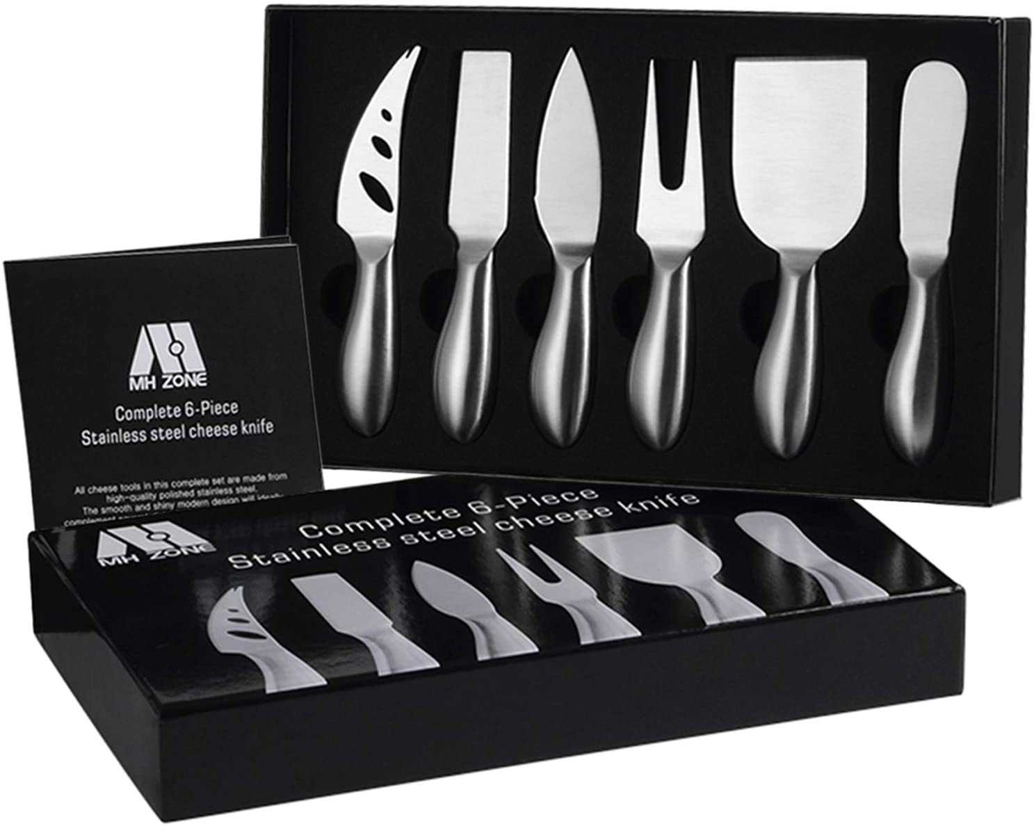 Price:$24.99 6-Piece Cheese Knife Set - MH ZONE Complete Stainless Steel Cheese Knives Gift Knives Sets Collection, Suit for the Wedding, Lover, Elders, Children and Friends, Perfect Christmas Gift: Home & Kitchen