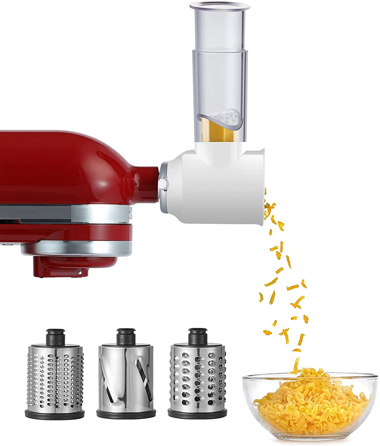 Price:$38.99 Shredder Attachment for KitchenAid Stand Mixers, Vegetable Attachment for Kitchenaid, Cheese Grater Attachment for KitchenAid by Gvode: Home & Kitchen