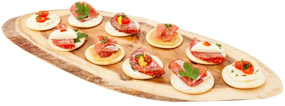 Price:$49.62 Inch x 8 Inch Acacia Serving Board, 1 Oval Wood Platter With Bark - Varnished With Bark Edges, Large, Natural Acacia Rustic Chopping Board, For Meats And Cheeses - Restaurantware: Home & Kitchen