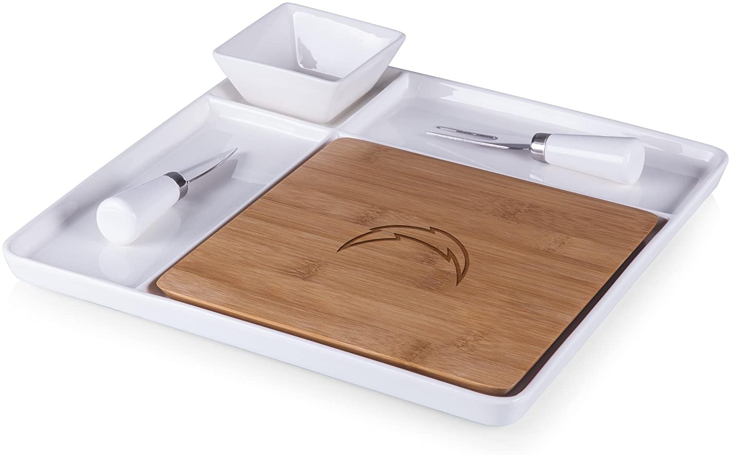 Price:$70.00 Los Angeles Chargers Peninsula Cutting Board & Serving Tray - Cheese Board - Charcuterie Board - Appetizer Plate : Home & Kitchen
