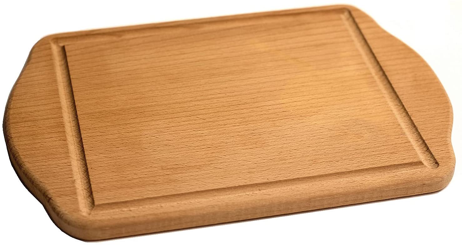 Price:$12.39 Mini Cutting Board With Handles and Juice Groove 12-inch, Reversible Small Wooden Cutting Board, European Solid Wood Serving Board, Bar, Chopping Board for Meat, Fruits, Vegies, Cheese: Home & Kitchen