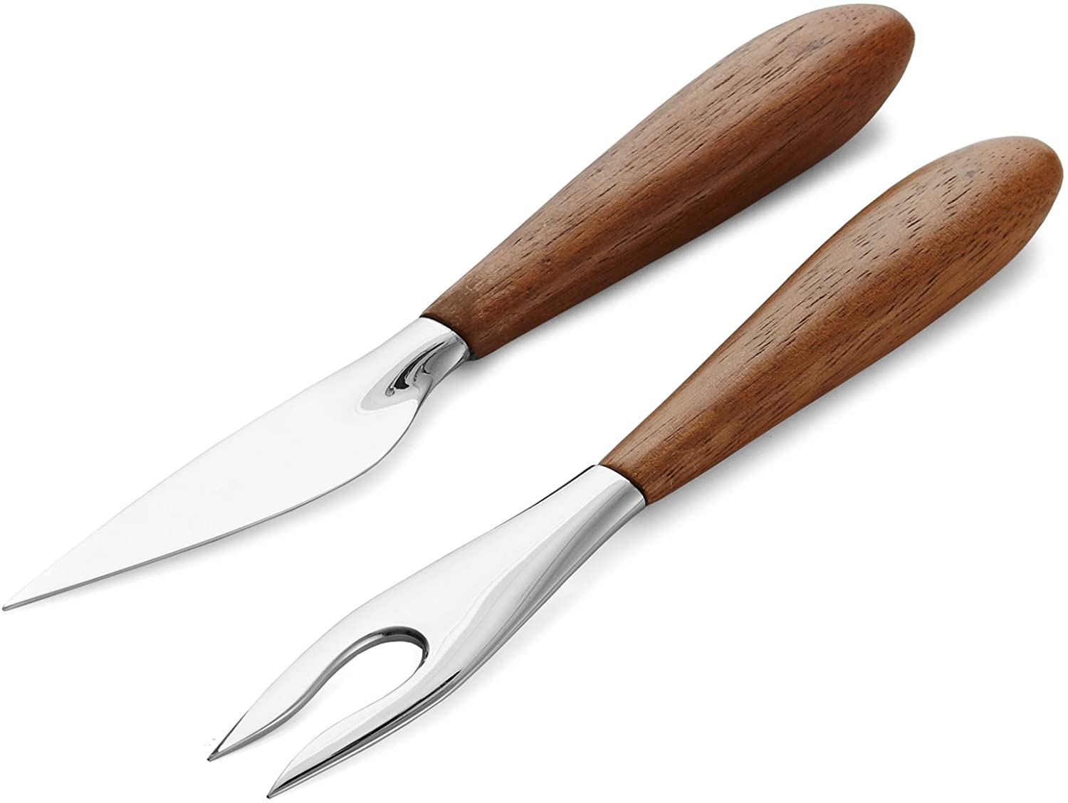 Price:$17.62 - Gourmet Collection - Curvo Cheese Set - Includes Cheese Knife and Fork - Made with Acacia Wood and Stainless Steel - Designed by Steve Cozzolino: Tablespoons