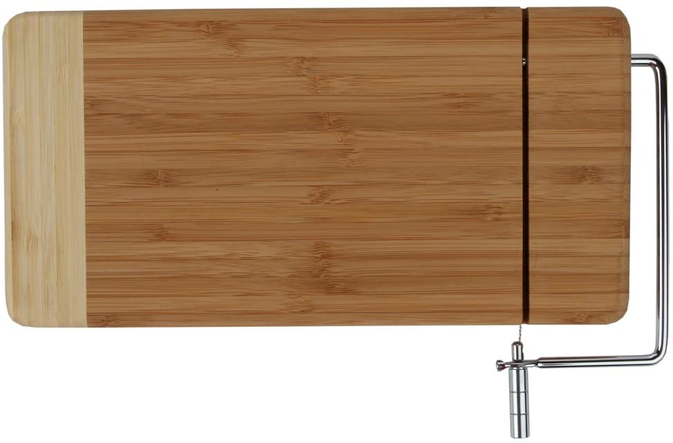 Price:$13.99 - Bamboo Cheese Cutting Board with Stainless Steel Wire Cheese Slicer, The Ultimate Two-In-One Kitchenware Appliance with Little to No Mess: Home & Kitchen