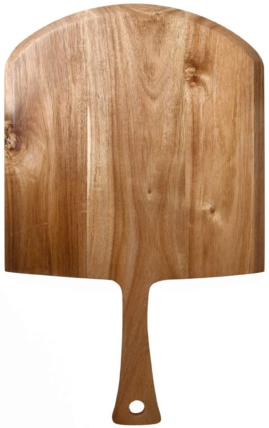 Price:$21.99 Acacia Wood Pizza Peel, Cheese Paddle Board, Bread & Crackers Platter, for Serving & Minor Food Prepare, with Handle - 22 x 13.75 x 0.5 Inch: Cheese Plates