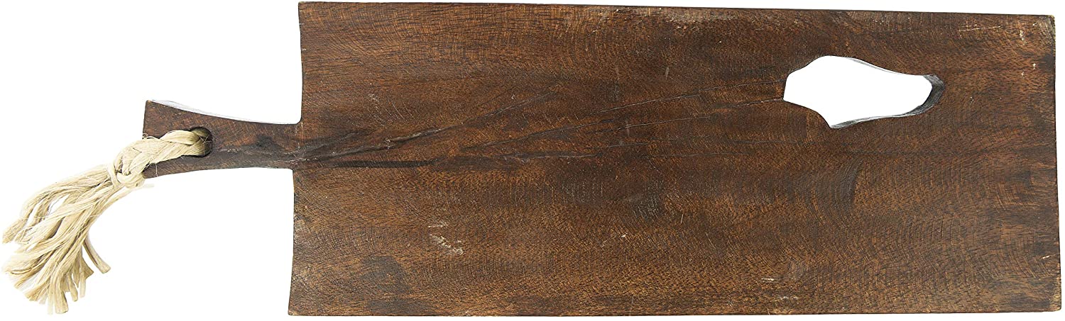 Price:$32.69 22" L Rectangle Mango Wood Cutting Abstract Cutout & Handle (Each one Will Vary) Cheese Board, Brown : Home & Kitchen