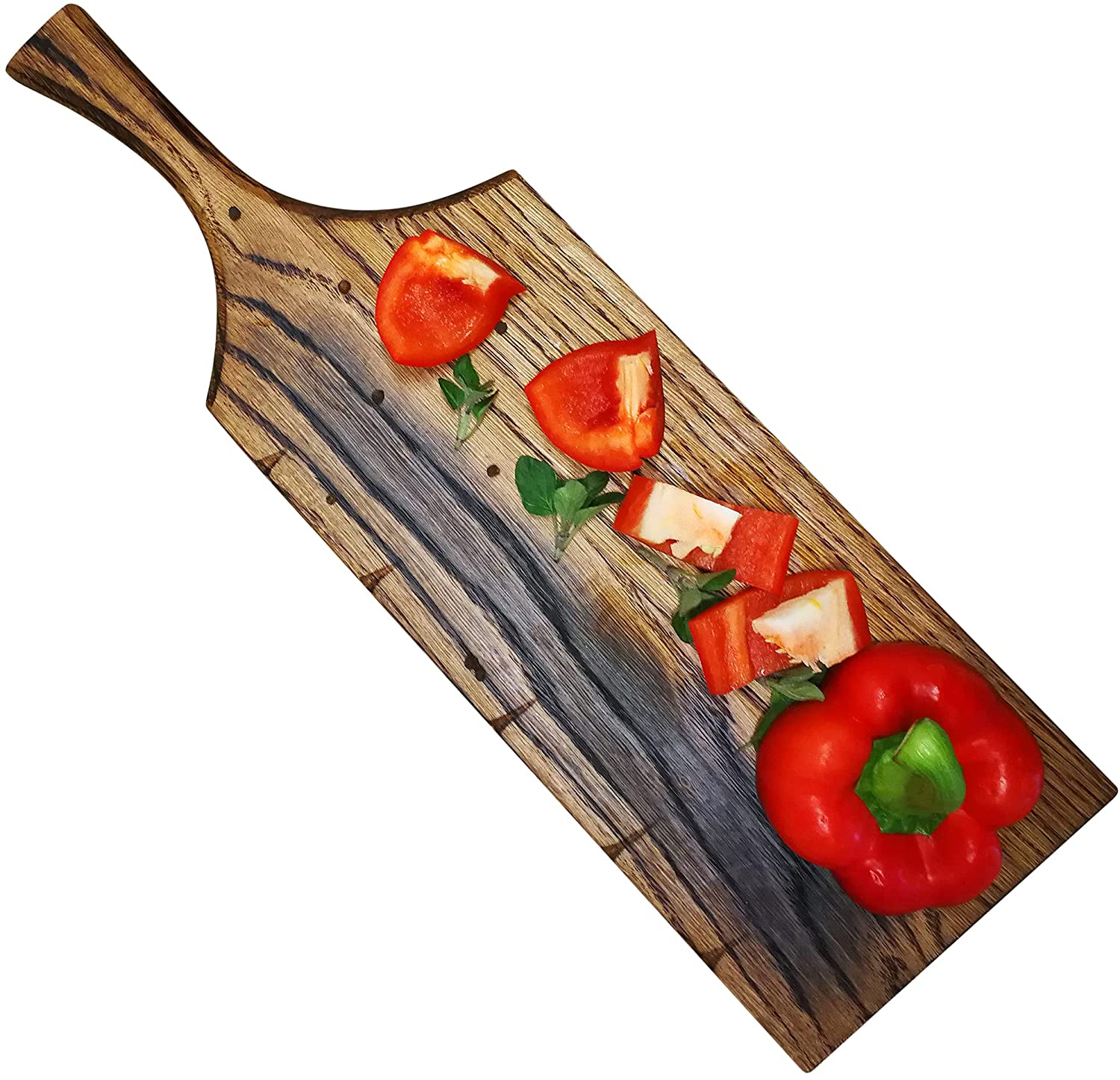 Price:$23.99 Long Cheese Charcuterie Serving Board - Oak Handcrafted Display Board - Unique Cutting Board (CU-4): Home & Kitchen