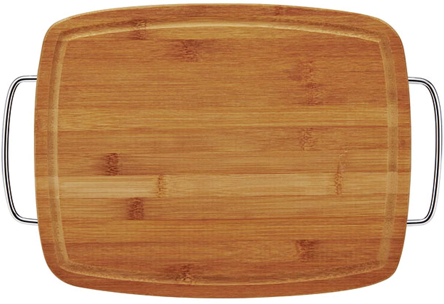 Price:$13.99 Cutting Board with Metal Handles, 11x14-inch, Bamboo : Everything Else