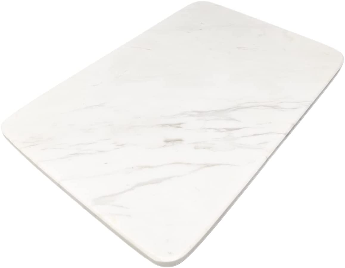 Price:$35.99 Double-Sided Polished Natural Marble Pastry Board and Cutting Serving Board for Parties, Appetizers, Meats, Dimension (Ajax White, 11.8x8.27x0.39in) : Home & Kitchen
