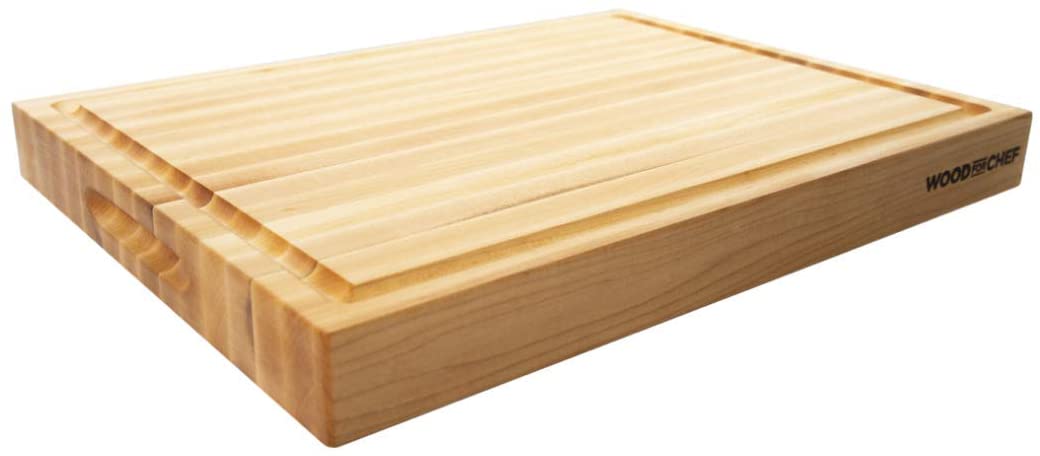 Price:$99.95 Wood Cutting Board from North American Maple - A Butcher Block that Comes with Juice Groove for Cutting Meat and Juicy Veggies Easily - Chopping Board - Maple - 20x16x1.5 inches: Home & Kitchen