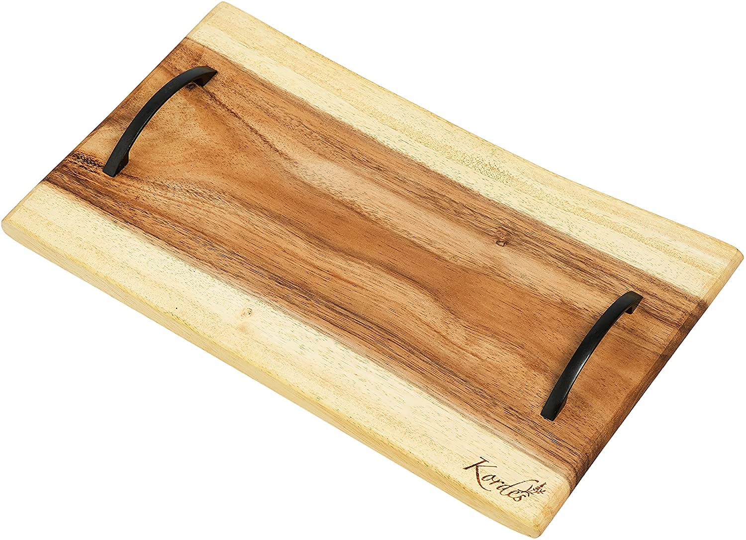 Price:$44.99 Edge Wood Charcuterie Board with Handle - Large Cheese Board - Rustic Design - Beautifully Handcrafted: Home & Kitchen
