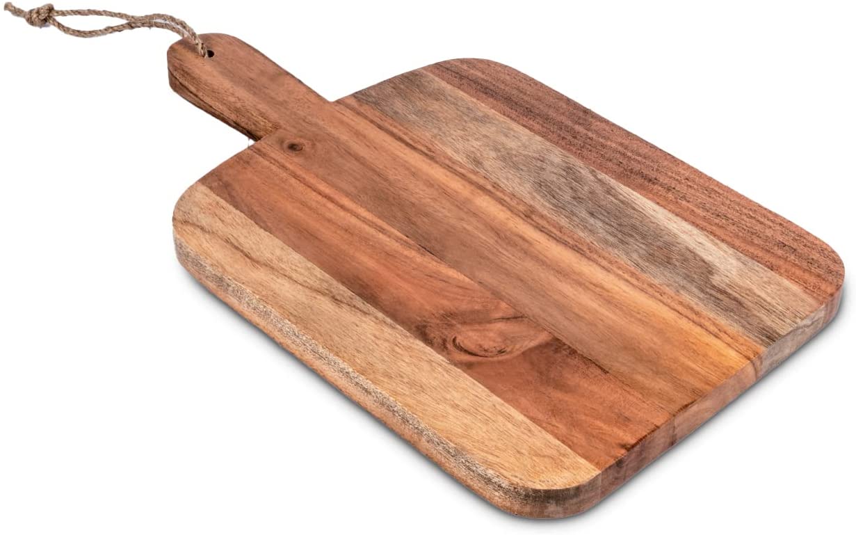 Price:$19.99 Kaizen Casa Acacia Wood Cutting Board, Cheese Board, Butcher Board for Meat and Vegetable, with Grip Handle (15" x 9" x 0.75"): Home & Kitchen