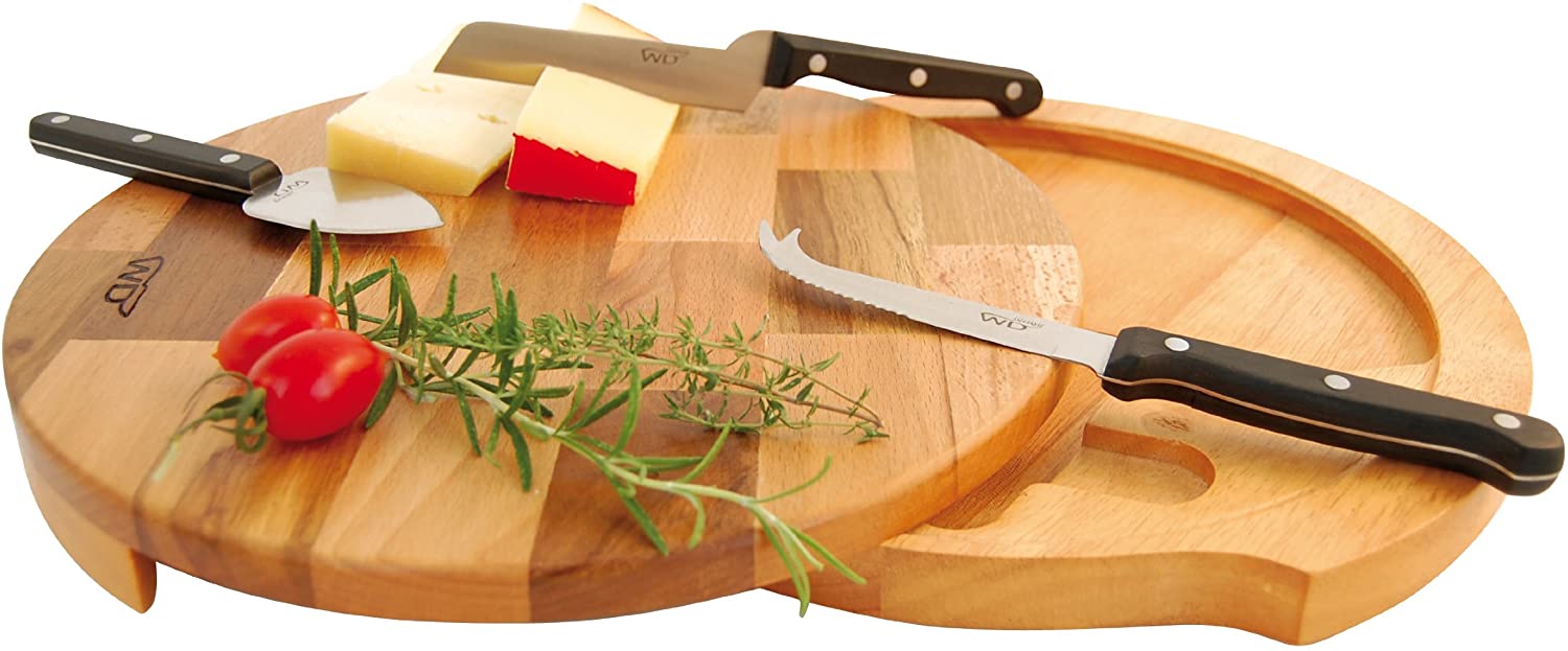 Price:$58.38 Lifestyle Large Swivel Cheese Board with Drawer and 3 Knives: Cutting Boards: Home & Kitchen