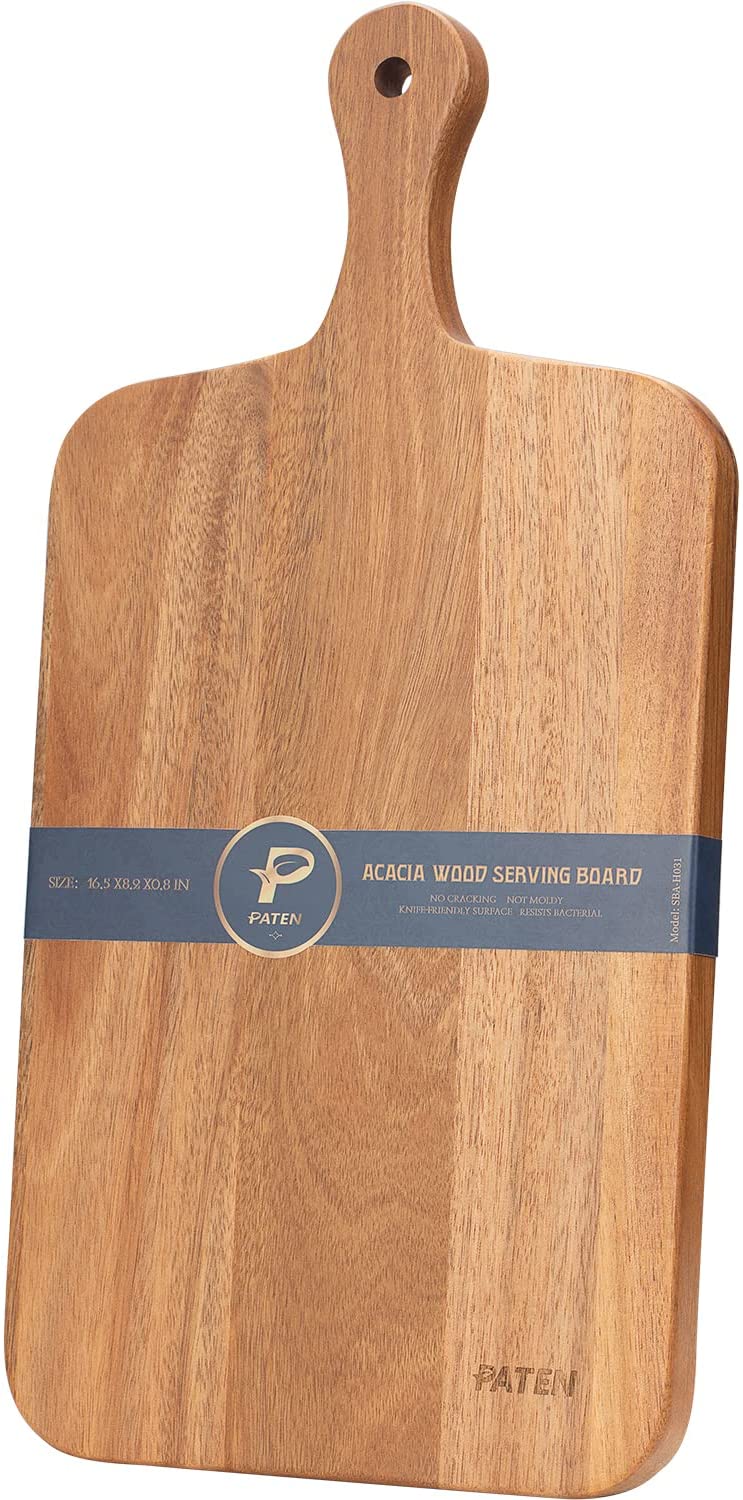 Price:$19.99 Cutting Board,Acacia Serving Board, Wood Cutting Boards for Kitchen,Chopping Board with Grip Handle,Heavy Duty Cheese Board, Wooden Carving Board: Home & Kitchen