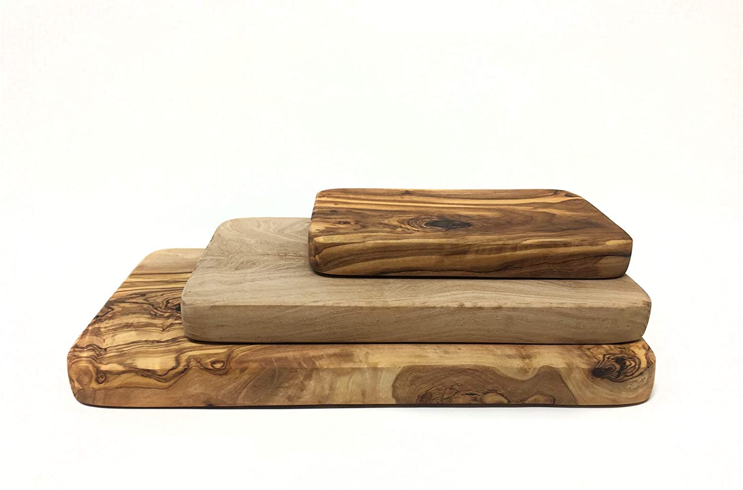 Price:$49.95 Set of 3 Handmade Olive Wood Cutting Board, Handmade and Hand Carved by Artisans: Home & Kitchen
