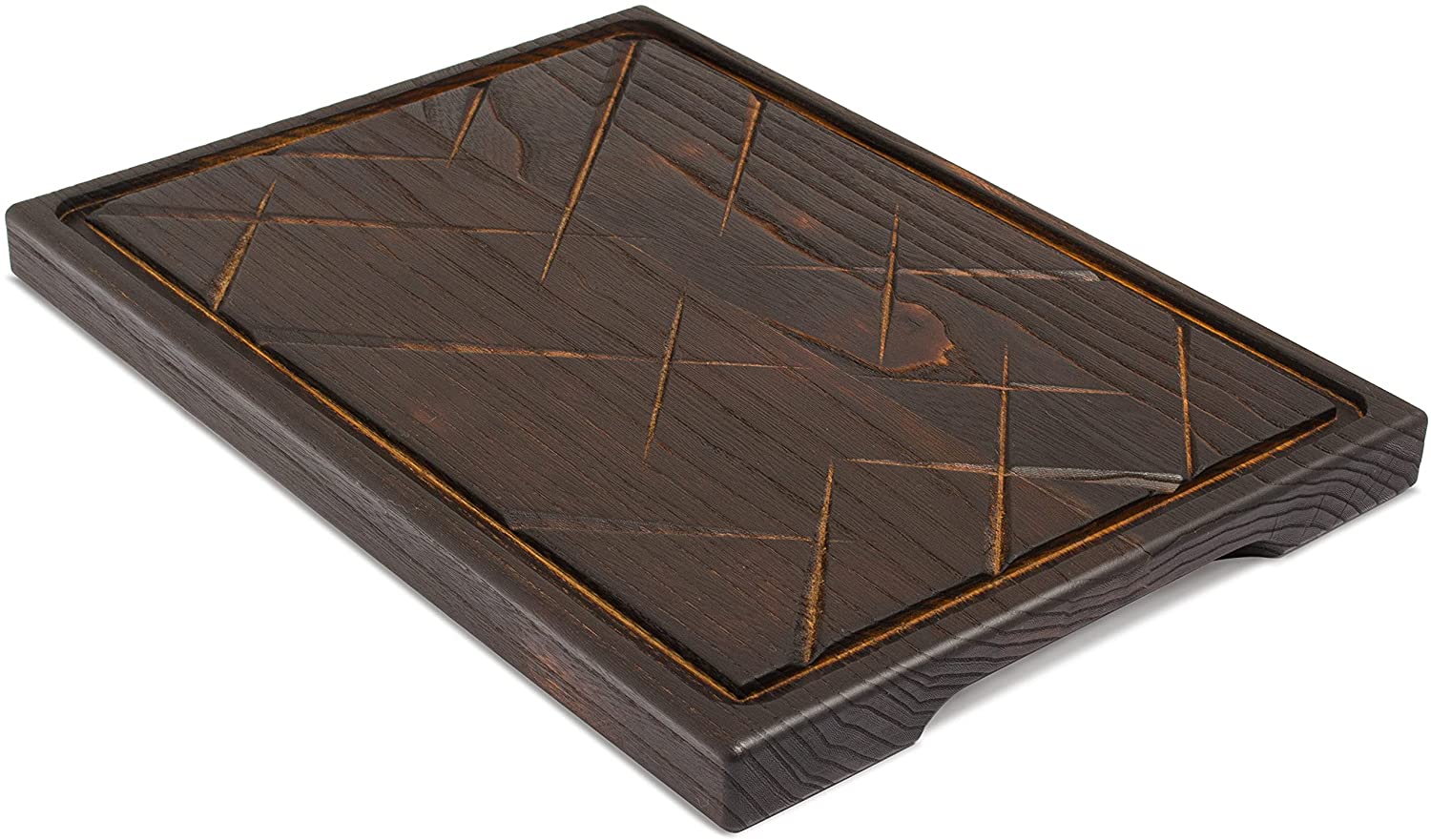 Price:$32.80 Steak Board Solid Oak Serving Barbecue Platter Natural Thick Cutting Plate Durable & Quality (Large): Home & Kitchen