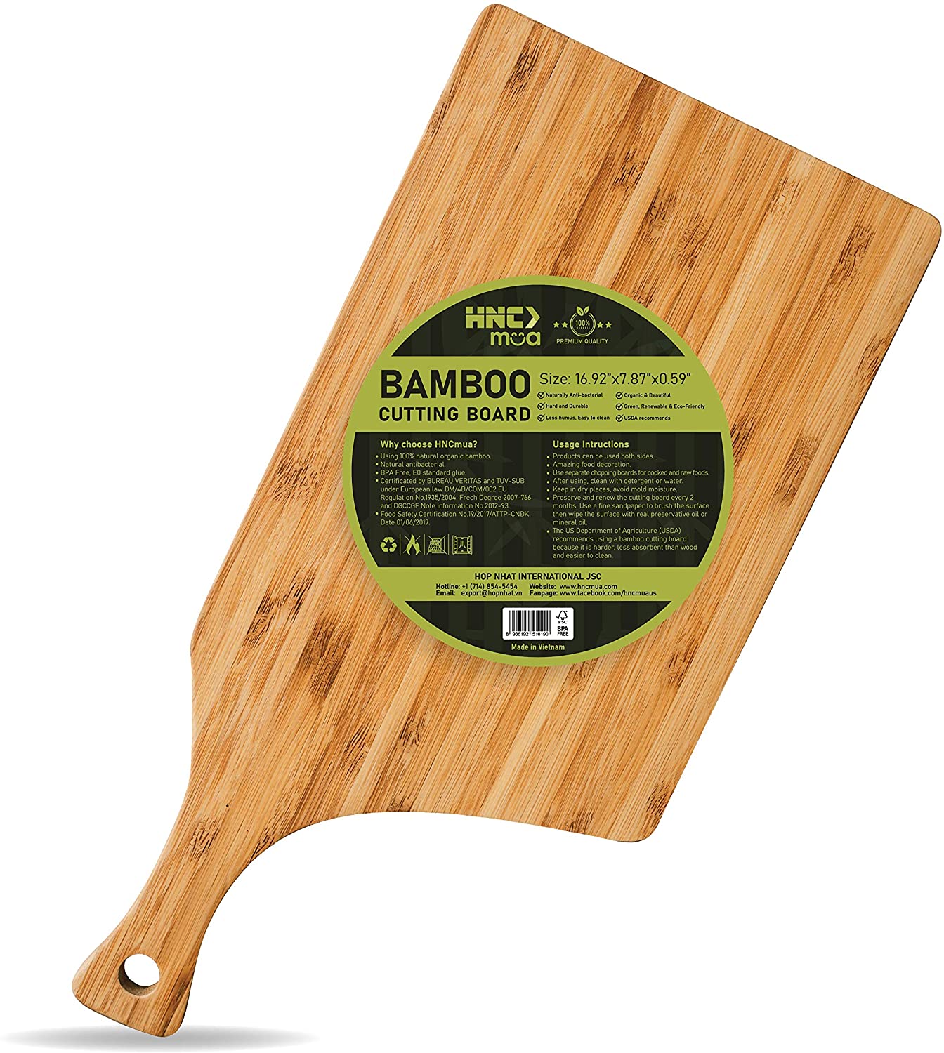 Price:$14.99 Knife Shaped Bamboo Cutting Board with Built-In Handle - Bamboo Cutting Board for Meat, Vegetables, Fruits - Serving Platter for Cheese and Charcuterie - 16.92x7.87x0.59 inch: Home & Kitchen