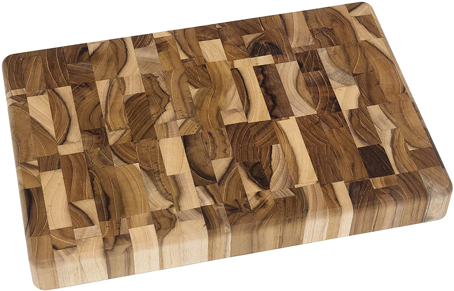 Price:$10.00 International Teak Wood End Grain Kitchen Chopping Block and Cutting Board, Small, 12" x 8" x 1-1/4": Home & Kitchen
